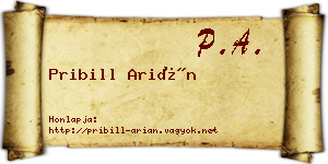 Pribill Arián névjegykártya