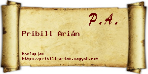 Pribill Arián névjegykártya